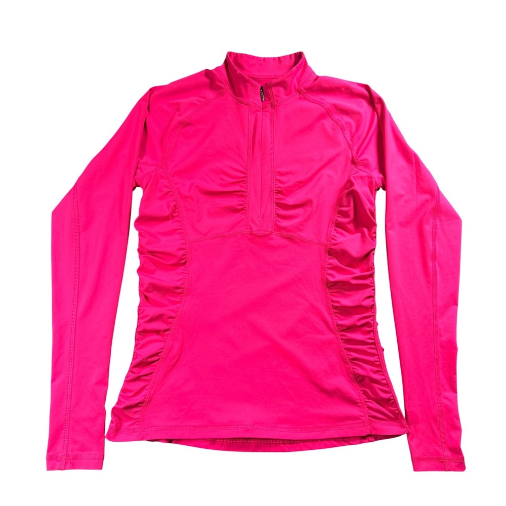 The North Face Womens Pink Quarter Zip‎ Ruched Long Sleeve Athletic Top Size M